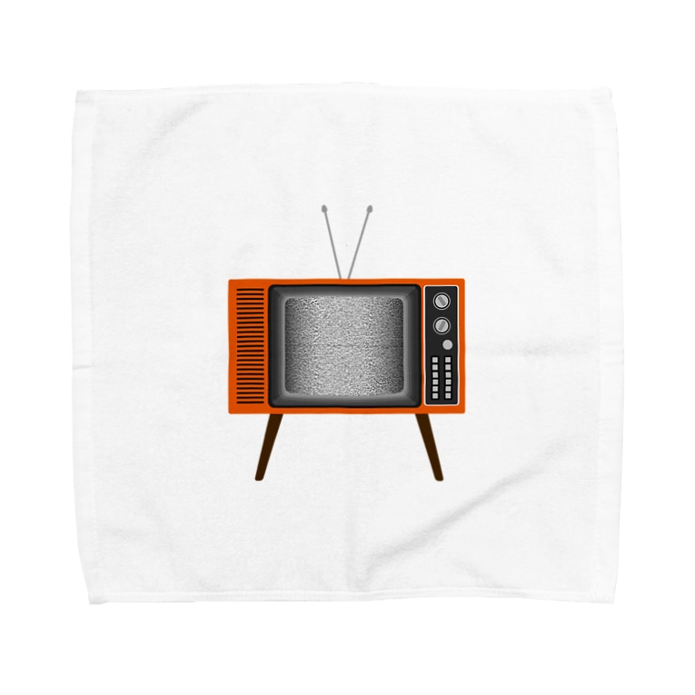 レトロでリアルな可愛いテレビのイラスト 砂嵐ノイズの画面 脚付き Illust Designs Labのタオルハンカチ通販 Suzuri スズリ