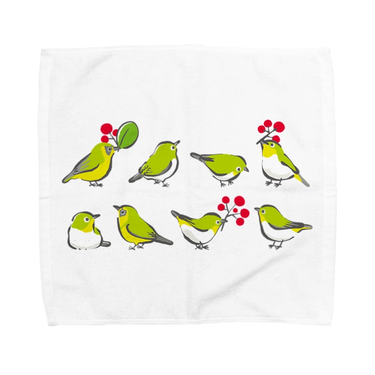 メジロとメグロたち 野鳥たち Towel Handkerchiefs By サカモトリエ イラストレーター Riesakamoto Suzuri