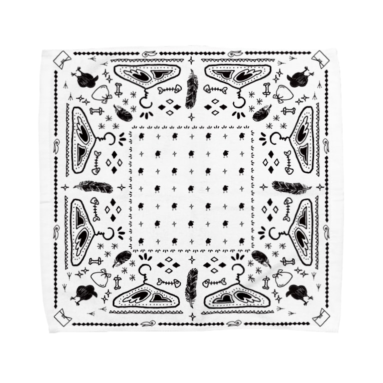 カラスバンダナ黒ライン でこぱち商店 Decop Wc のタオルハンカチ通販 Suzuri スズリ