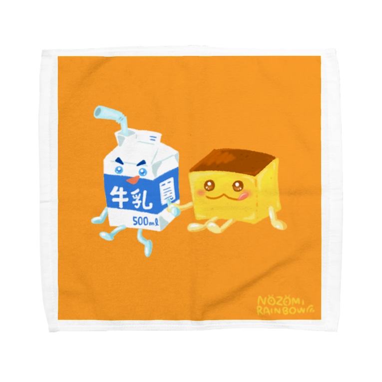 牛乳くんとカステラさん Towel Handkerchiefs By Nozomi Rakugaki Suzuri