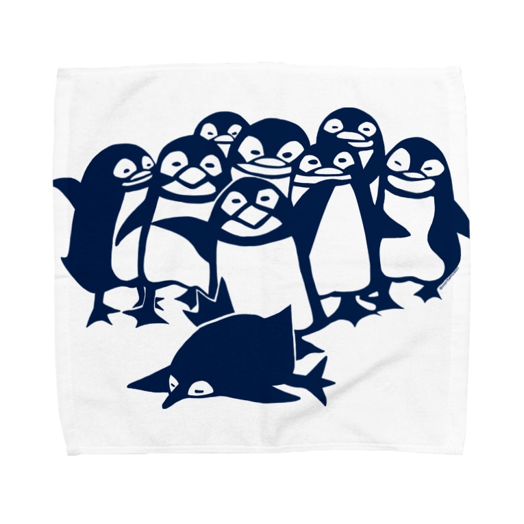 ペンギン切り絵 紺 Towel Handkerchief By 森田まより Moritamayori Suzuri ペンギン切り絵 紺 Towel Handkerchief By 森田まより Moritamayori Suzuri