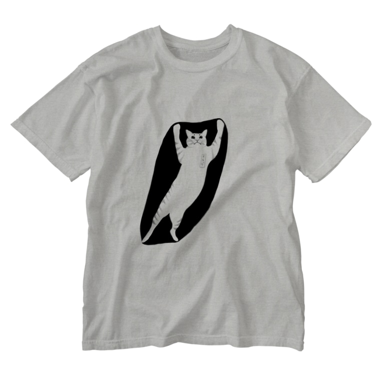踏ん張って穴を伸ばす猫 Cafe Tiger Cafetiger のウォッシュtシャツ通販 Suzuri スズリ
