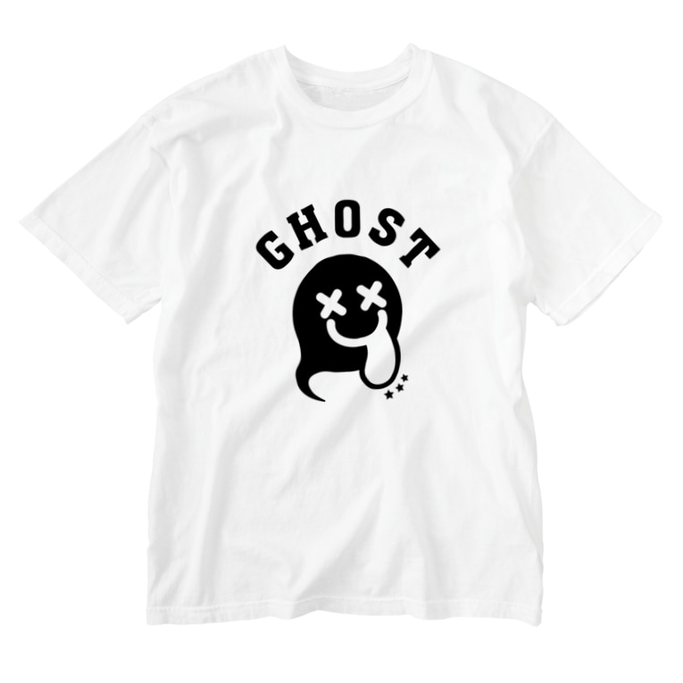 Ghost ゴースト オバケ イラストアーチロゴ Aliviostaのウォッシュtシャツ通販 Suzuri スズリ