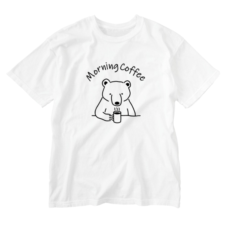 モーニングコーヒー クマ 熊 動物イラスト Washed T Shirts By Aliviosta Suzuri