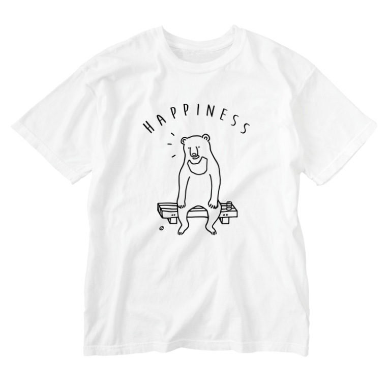 Happiness クマ 熊 動物イラスト Aliviostaのウォッシュtシャツ通販 Suzuri スズリ