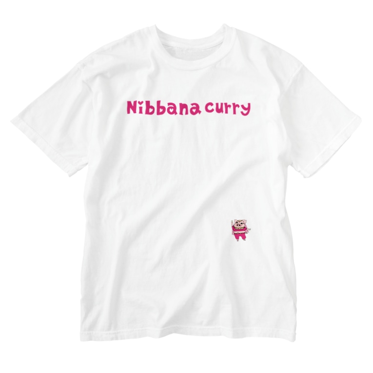 Nibbana Curry 表裏ロゴ おもしろ空間オニワカ Oniwaka のウォッシュtシャツ通販 Suzuri スズリ