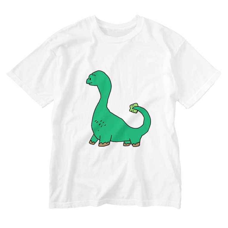 緑の恐竜のtシャツ Washed T Shirts By Sushikuine Suzuri