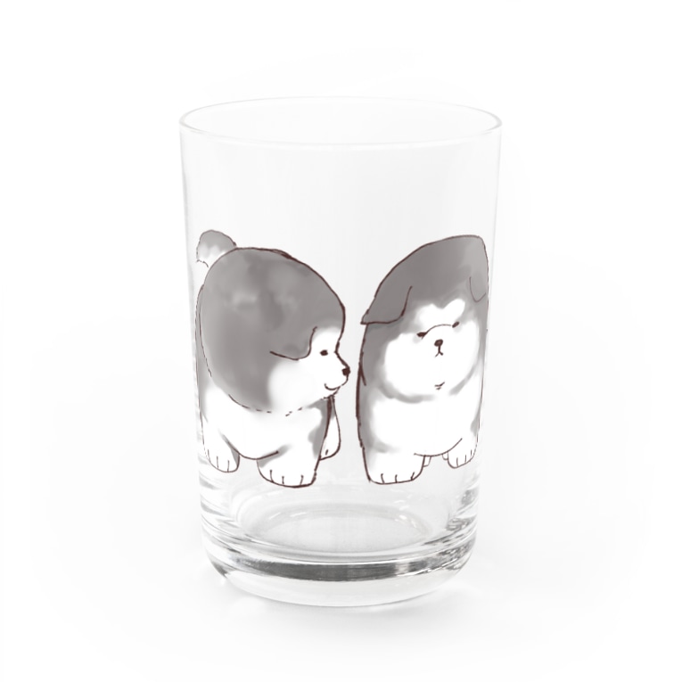 二匹のアラスカン マラミュート子犬 うにのはし Uninohashiman のグラス通販 Suzuri スズリ