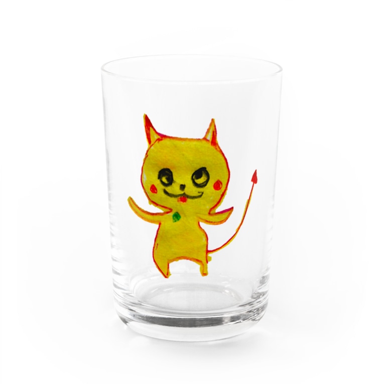 イエローデビルイラストデザイン Water Glass By すぅさんのイラストグッズショップ Su Ojisan Suzuri