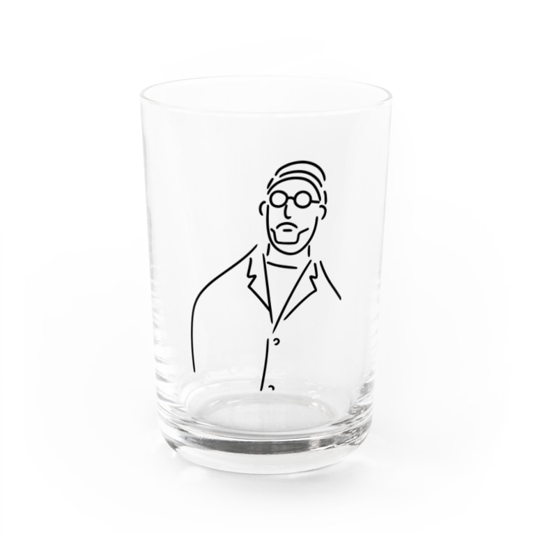 丸メガネおじさん イラスト Water Glass By Aliviosta Suzuri