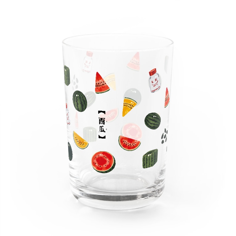 いろんな種類のスイカ 赤 黄 黒 Water Glass By からだにやさしい Omochi Mushi Suzuri